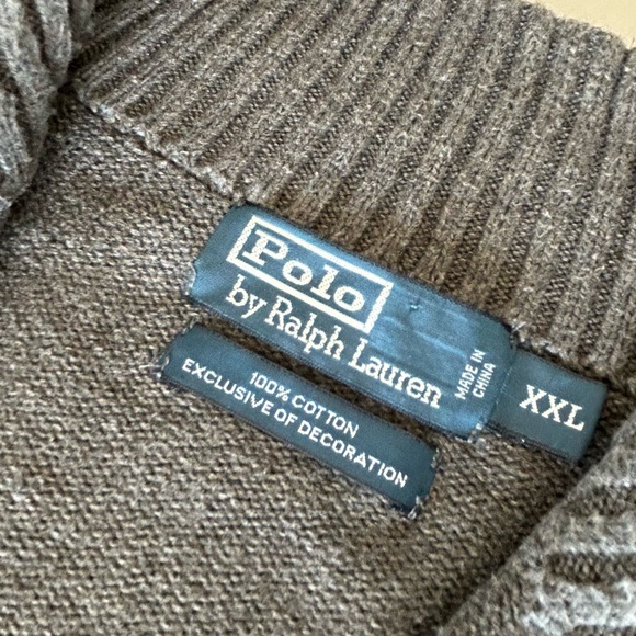 POLO Ralph Lauren Men’s Quarter-Zip 100% Cotton Sweater Sz XXL (men’s) - Picture 7 of 10